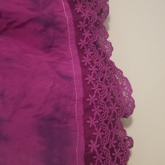 Purple Boho Lace Tie Dye Sleeveless Blouse - Picture 5 of 8